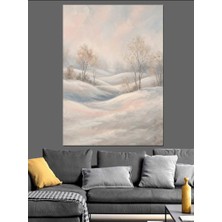 Artmeg Karlar Altında Sisli Kış Manzarası Dekoratif Kanvas - Mdf Ahşap Tablo