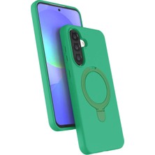 MobaxAksesuar Samsung Galaxy A37 5g Kılıf M-Safe Şarj Uyumlu Silikon Standlı Regal Kapak