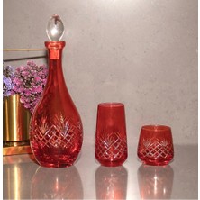 Sudeka 25 Parça 12 Kişilik El Dekor Kristal Kesme Renkli Cam Su Takımı