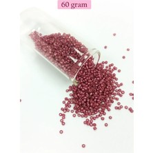 Die Grup Dökme Cam Kum Boncuk (11/0) 2 mm - 60 Gram -  Koyu Pembe - BNC046