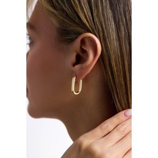 Arpaş 14 Ayar Oval Altın Küpe