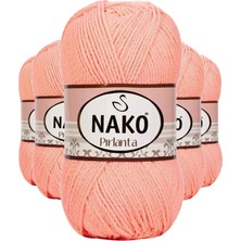 Die Grup 5 Adet Pırlanta Amigurumi El Örgü Ipi Yünü Somon 3148