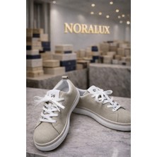 Romex NORALUX Kadın Günlük Sneaker Süet Taş İşlemeli ortopedik Tabanlı Ayakkabı