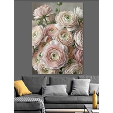 Artmeg Pastel Tonlarda Pembe Gül Buketi Dekoratif Kanvas - Mdf Ahşap Tablo
