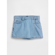 Gap Kız Çocuk Açık Mavi Denim Şort Etek
