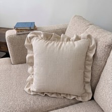 Jungolica Pet Products 2 Adet Fırfırlı Keten Kırlent Kılıfı 40X40 cm – Dekoratif Kırlent Kılıfı, Gizli Fermuarlı