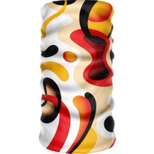 Crown Micro Soyut Geometrik Renkli Desenli Çok Amaçlı Bandana Boyunluk Maske Motorcu Buff Aksesuarı Balaklava