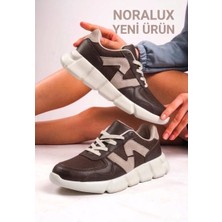 Romex NORALUX Kadın Günlük Sneaker Siyah Beyaz Ortopedik Taban Detaylı Spor Ayakkabı