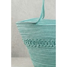 Comfort Craft Premium Desenli Hasır Dokulu Kadın Plaj Çantası - El Örgüsü Stil Tatil ve Şehir Çantası