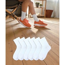 Aygan Store 6'lı Unisex Düz Beyaz Spor Kolej Çorap