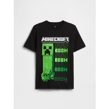 Gap Erkek Çocuk Siyah Minecraft Grafik Baskılı T-Shirt