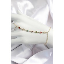 Callerrons Accessories Pirinç Renkli Kalpli Zirkon Taşlı Y Model Gold Renk Kadın Şahmeran - EBJ250726W36631