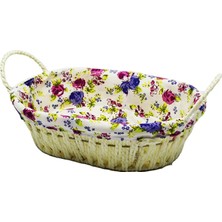 Die Grup Renkli Bezli Oval Hasır Ekmek Sepeti ROYALEKS-8821