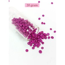 Die Grup Dökme Cam Kum Boncuk Büyük Boy (6/0) 4 mm - 20 Gram - Eflatun - BNC102