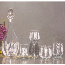 Sudeka 31 Parça 6 Kişilik Başak Kristal Kesme Cam Su Bardak Takımı,meşrubat Bardağı Seti