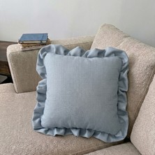 Jungolica Pet Products 2 Adet Fırfırlı Keten Kırlent Kılıfı 40X40 cm – Dekoratif Kırlent Kılıfı, Gizli Fermuarlı