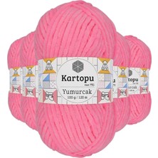 Die Grup 5 Adet Yumurcak Kadife El Örgü Ipi Fosfor Pembe K773