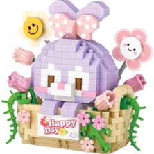 Loz Tatlış Serisi: Sepette Mor Tavşan | 400 Parça Mikro Bloklar | 14+ Yaş | Evcil Hayvan Maketi