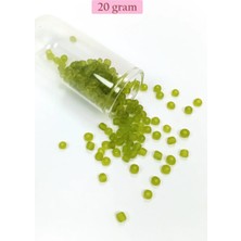 Die Grup Dökme Cam Kum Boncuk Büyük Boy (6/0) 4 mm - 20 Gram - Şeffaf Mat Yeşil - BNC092