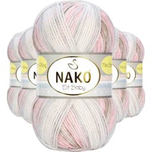 Die Grup 5 Adet Mini Batik Bebe El Örgü Ipi Kahveli Pembe 32463