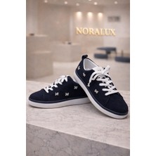 Romex Noralux Kadın Günlük Sneaker Süet Taş Işlemeli Ortopedik Tabanlı Ayakkabı