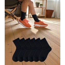 Aygan Store 6'lı Unisex Düz Siyah Spor Kolej Çorap