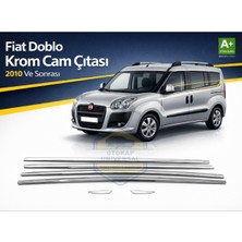 Otokap Universal Fiat Doblo 2010-2023 Krom Cam Çitası Seti Parlak Paslanmaz