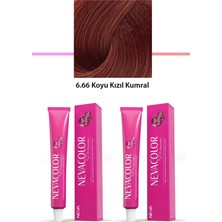 Die Grup 2 Li Set Premium 6.66 Koyu Kızıl Kumral - Kalıcı Krem Saç Boyası 2 x 50 G Tüp