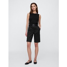 Gap Kadın Siyah 9" Downtown Bermuda Şortlar