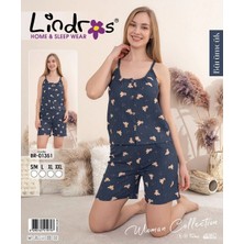 Boyraz Lindros BR-01351 Kadın Ip Askılı Bürümcük Düğmeli Şort Takım