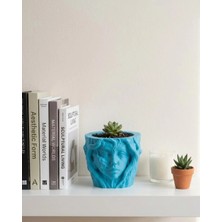 Die Grup Sanatsal Kadın Yüzü Ağaç Detaylı 3D Baskı Dekoratif Vazo Saksı