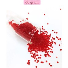 Die Grup Dökme Cam Kum Boncuk (11/0) 2 mm - 60 Gram -  Şeffaf Kırmızı - BNC056