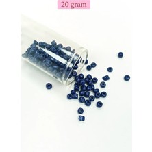 Die Grup Dökme Cam Kum Boncuk Büyük Boy (6/0) 4 mm - 20 Gram - Lacivert - BNC098