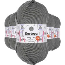 Die Grup 5 Adet Baby One Tüylenmeyen El Örgü Ipi Yünü Koyu Gri K1921