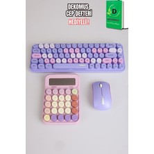 Mikro x Dekomus Pastel Touch Collection Kablosuz Klavye & Mouse & Hesap Makinası Seti "dekomus Cep Defteri Hediyeli"