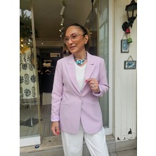 Cs Chic Shop Içi Saten Astarlı Tam Kalıp Tek Düğmeli Blazer Ceket