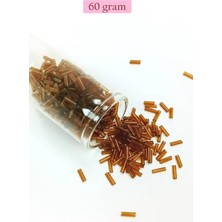 Die Grup Uzun Boru Kesme Boncuk Çap 2mm Uzunluk 10 mm - 60 Gram - Şeffaf Kahverengi - BNC285