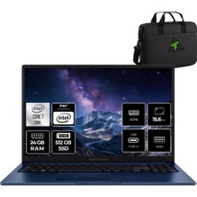 Asus Vivobook 15 Intel Core 7 150U 24GB 512GB SSD 15.6" Fhd W11H Taşınabilir Bilgisayar &tekdençanta