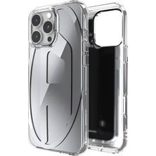 Diesel iPhone 16 Pro Max Uyumlu Oval D Aynalı (Mirror) Kılıf - Gümüş