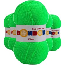 Die Grup 5 Adet Kristal El Örgü Lif Ipi Fıstık Yeşili 98395