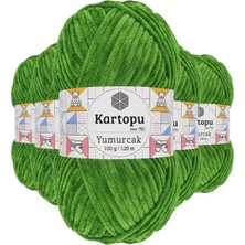 Die Grup 5 Adet Yumurcak Kadife El Örgü Ipi Yeşil K469