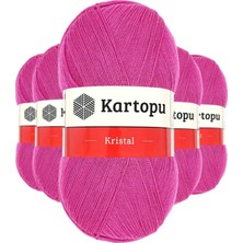 Die Grup 5 Adet Kristal Çift Katlı El Örgü Lif Ipi Fuşya K440