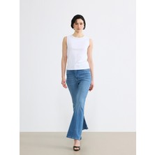 Soulife Yüksek Bel Flare Kadın Jean Pantolon