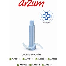 ShopyTime Arzum AR1042 / AR1045 Prostick Doğrayıcı Bıçak 4 Köşeli