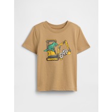 Gap Erkek Bebek Açık Kahverengi Grafik Baskılı T-Shirt