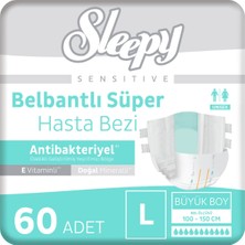 Sleepy Sensitive Antibakteriyel Süper Yetişkin Hasta Bezi Large 30X2 60 Adet