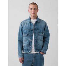 Gap Erkek Mavi Relaxed Icon Denim Ceket