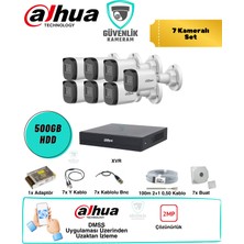 Dahua 7 Kameralı Güvenlik Seti 2mp 500GB HDD 8 Kanal Xvr Ahd Kamera Sistemi