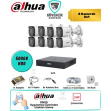 Dahua 8 Kameralı Güvenlik Seti 2mp 500GB HDD 8 Kanal Xvr Ahd Kamera Sistemi