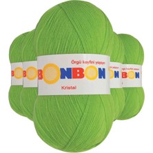 Die Grup 5 Adet Kristal El Örgü Lif Ipi Açık Yeşil 98204